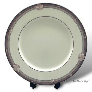 Noritake Dinner Plate 10.5" Stanford Court 9748 Bone China Shell Gold Trim Japan
